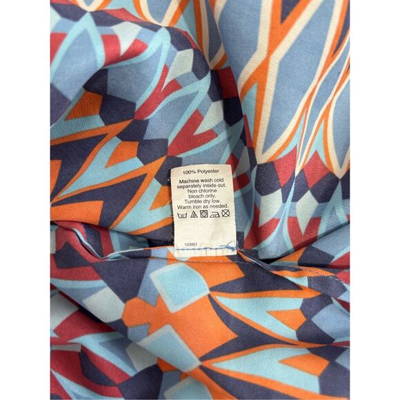 J. Crew Cap Sleeve Abstract Print Scoop Neck Blouse Size 10 Woman’s - Picture 8 of 10